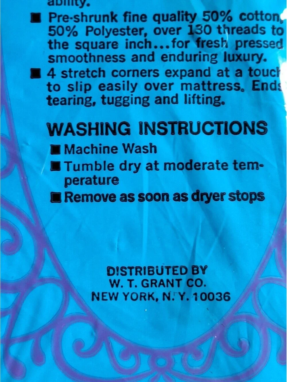 VTG Grants Fashions For The Home Double Fitted Sheet Daisy Pattern 54